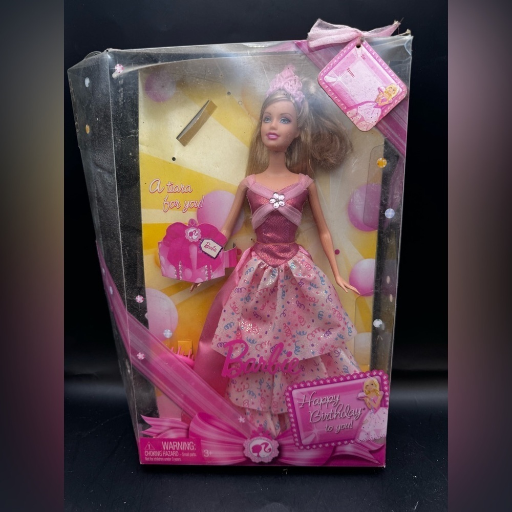 2008 Happy Birthday To You Barbie w/Tiara For You N6540, NRFB Damaged Box
